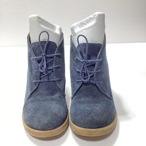 Bata Made In Italy Suede Lace Up Chunky Heels Booties - Picture 3 of 7